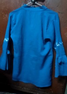 Chaps Blue Button Down Tunic