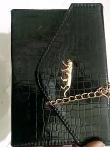 Black Structured Sling Bag