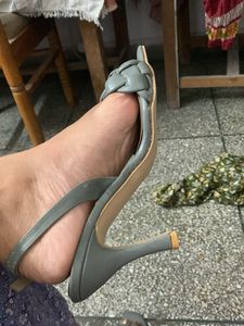 Sea Green Blocked Heels