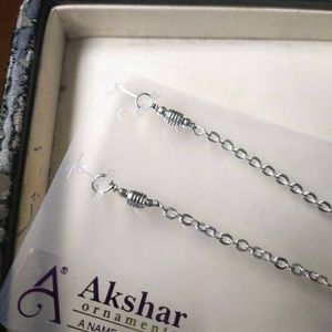 Pure Silver CZ Snack Chain ⛓️ Anklets पायल