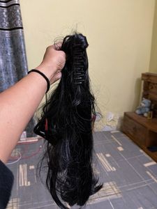 Black Hair Extension - with cluture at back