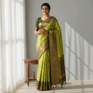 Elegant Green Saree with Blouse