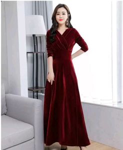 Red And Royal Blue Velvet Gown