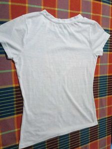 Half White With Mild BlueT-Shirt