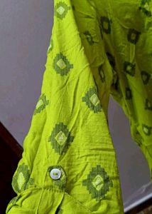 xxl collar green kurta