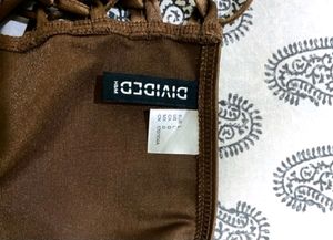 H&amp;M brown Satin top