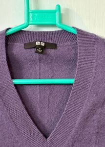 Purple V-Neck Sweater Uniqlo