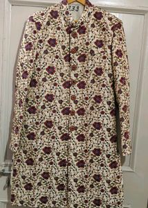 Rad+Blue Floral Design Sherwani