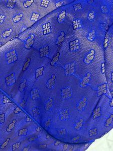 Readymade 42 Size Blue Banarsi Blouse