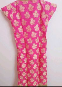 Pink &amp; Gold Embroidered Suit Set