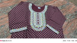 Maroon Embroidered Kurti Size Xl