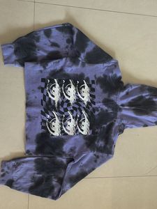 Purple Tie-Dye Cropped Hoodie – “VISIONS” Print