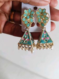 Floral Jhumka Earrings - Unused