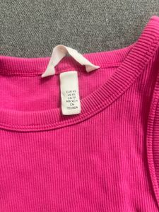 Pink Ribbed Tank Top