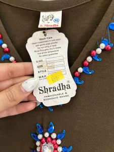 Olive Green Embellished Dress