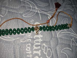 Handcrafted Green Beaded Chokker