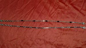 Set of Two Silver Tone Anklets