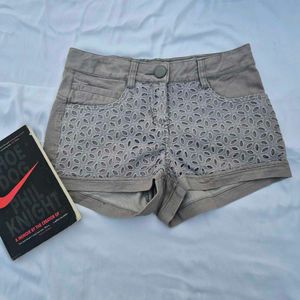 Cutout Denim Shorts