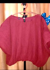 Red Maroon Blouse Perfect Baggy Top