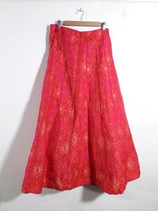 Pinkish Orange Printed Ethnic Skirt ( Women&#39;s )