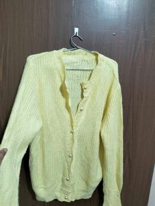 Cute Crochet Korean Yellow Sweater