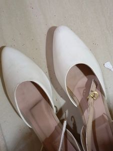 Cindrella Princess White Block Heels