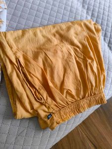 Orange Cotton Kurti Set