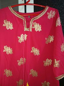 Elegant Pink &amp; Gold Kurta