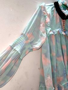 Tie-dye Ruffle Top