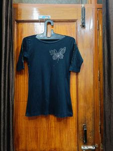 🇳🇿💫🔥 Beautiful Black Butterfly Tee Boat Neck