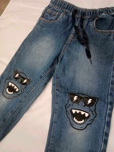 Kids&#39; Fun Monster Knee Patch Denim Joggers