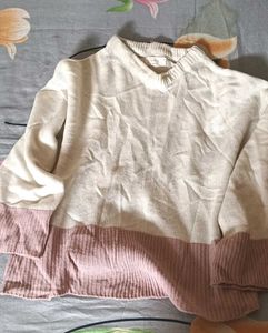Cream & Pink Knit Pullover