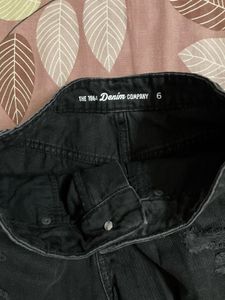 Ripped Black Denim Shorts