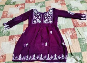 Embroidered Purple Tunic