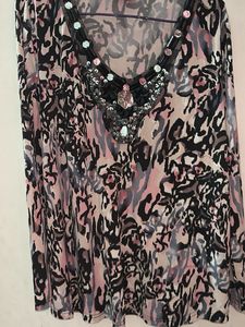 Patterned Embellished Top