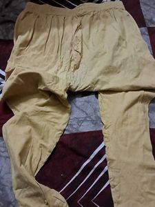 Tan Elastic Waistband Pants
