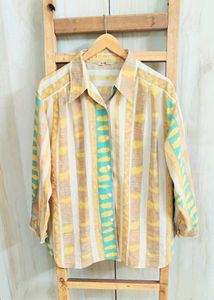 Tan Colour Printed Shirt Size-46