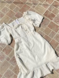 Chic White Puff Sleeve Dress