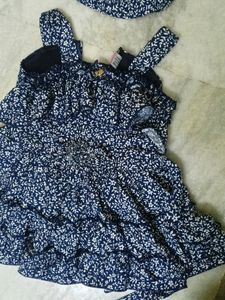 Frock With Cap For Baby Girl