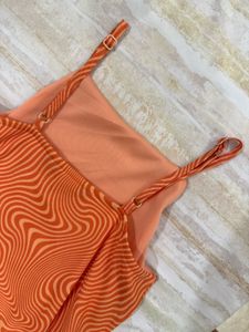 Orange Swirl Mini Dress