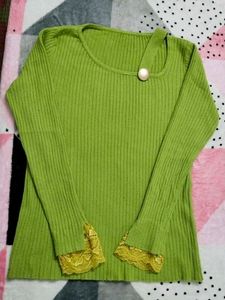 Bottle Green Woolen Sweatshirt