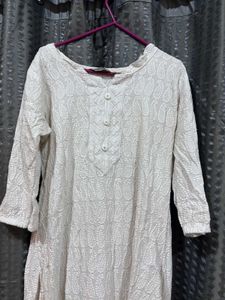 White Embroidered Kurti