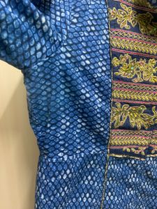 Biba Snakeskin Printed Kurta Cum Ethnic Jacket