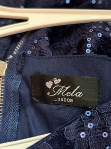 Navy Blue Lace Cocktail Dress