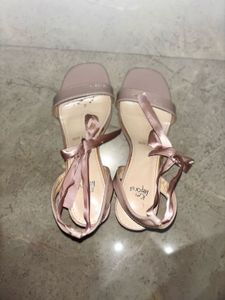 Blush Pink Ankle-Tie Heels