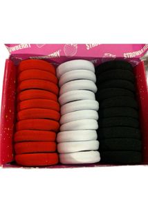RED BLACK WHITE HAIR RUBBER BANDS For Women