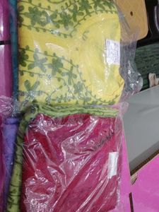 Colorful Embroidered Cotton Fabric