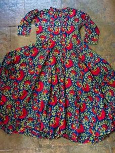 Gulmohar Jaipur Floral Print Anarkali Kurti