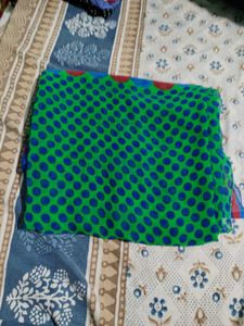 Green & Blue Polka Dot Scarf
