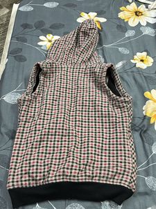 Checked Sleeveless Jacket